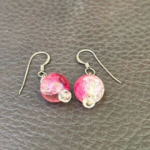 2 tone pink costume earrings
